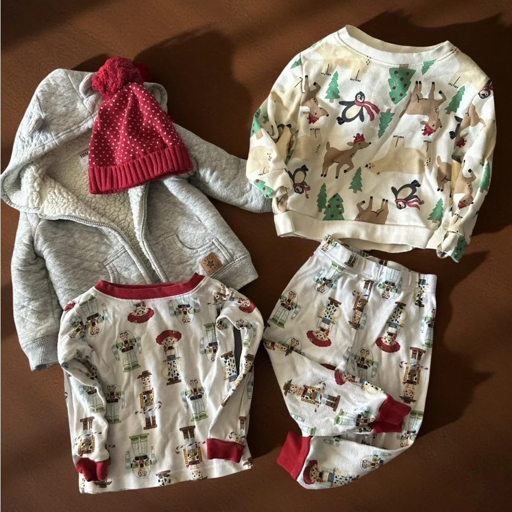 Holiday Unisex Christmas Bundle Toy Story Pajamas / Carters 18-24 Mo